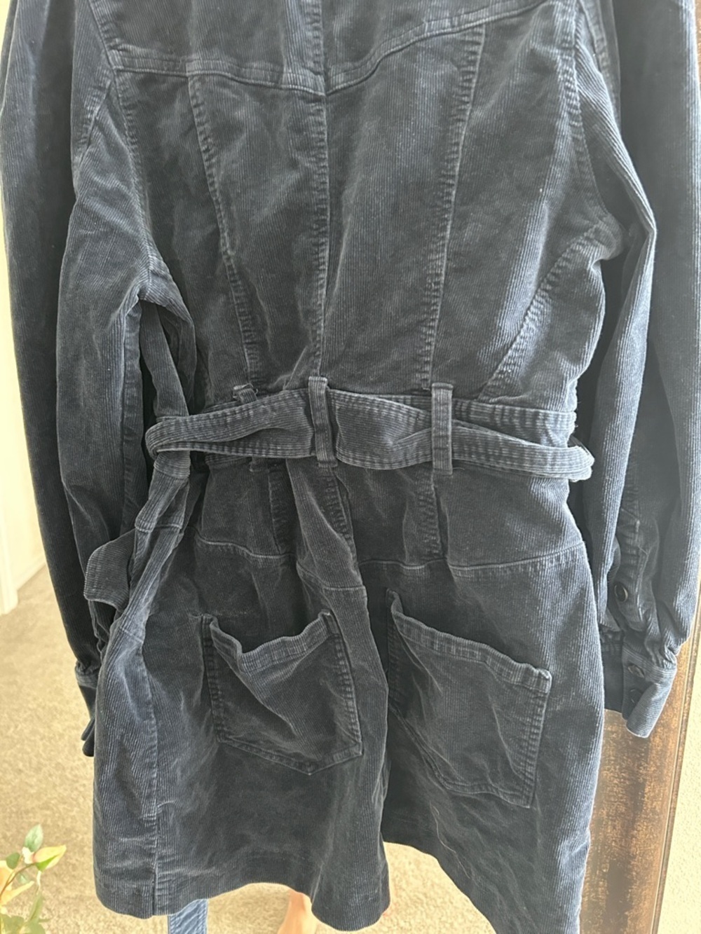 Marissa Webb Indigo Blue Corduroy Button Up Dress - Picture 6 of 11